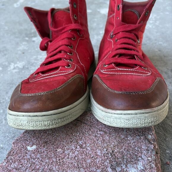 Gucci Red nylon high tops - Picture 4 of 10